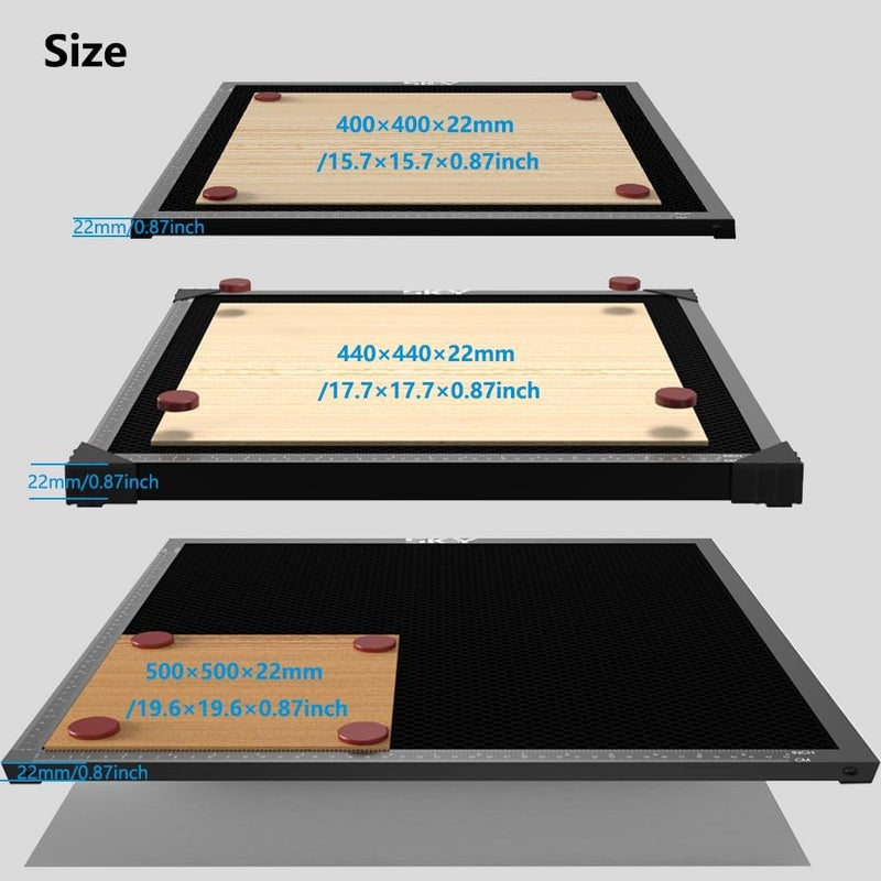 Skouphy Upgraded Oxide Coating Honeycomb Laser Bed 400x400mm Honeycomb Work Table with Fixed Magnets for Most Laser Engraving Machines Fast Heat Dissipation and Smoke Elimination - Image 2